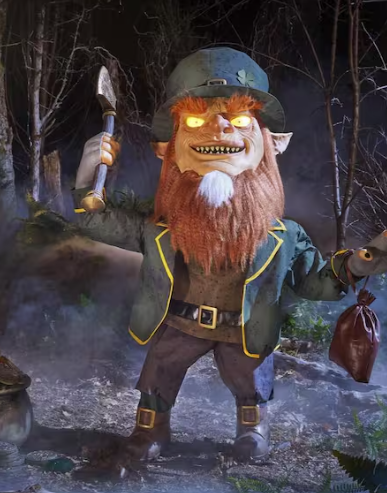 4.5' Wicked Woods Animated Pre-Lit LED Cursed Clover Holiday Tree