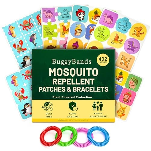 BuggyBands Mosquito Repellent Stickers 432-Count w/ 4 Mosquito Bands Deal