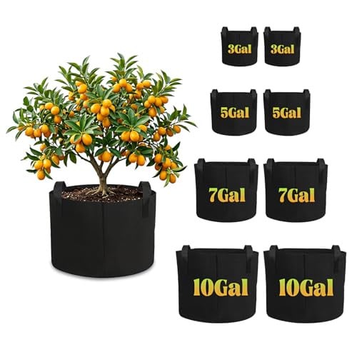 Hoikwo Black Grow Bags 8-Pack (3, 5, 7, 10 Gallon) Deal