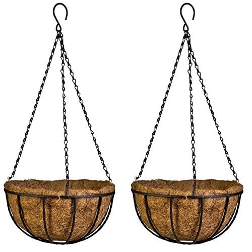 2-Pack 8" Metal Hanging Plant Baskets w/ Coconut Liner Deal