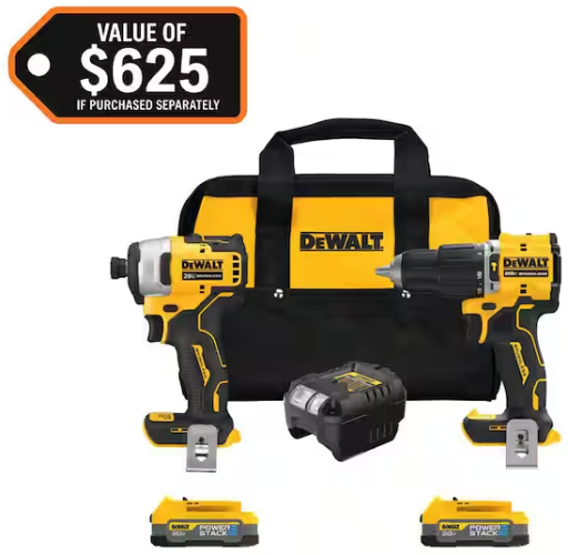 DEWALT 20V MAX Cordless Brushless 2-Tool Combo Kit with (2) POWERSTACK 1.7Ah Batteries Deal