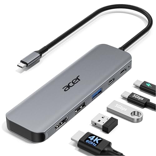 Acer 5-in-1 USB-C Hub w/ 4K@60Hz HDMI, 100W Power Delivery, USB-C & USB-A Deal