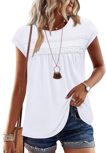 Women's Cap Sleeve Lace Boho Tops