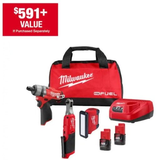 Milwaukee M12 Cordless Screwdriver 3-Tool Combo Kit Deal