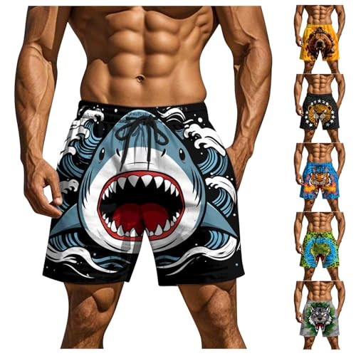 Mens Animal Print Swim Trunks