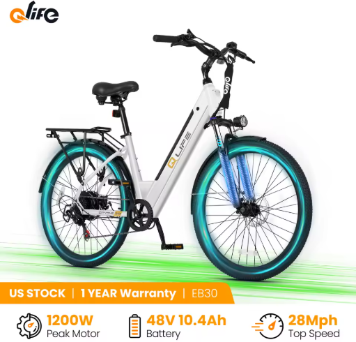 Qlife Cityone 2.0 26" Electric Bike 1200W Peak 48V 10.4Ah Deal