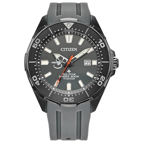 CITIZEN Mens Eco-Drive Sikorsky Dive 3 43.5mm Gray Super Titanium Case
