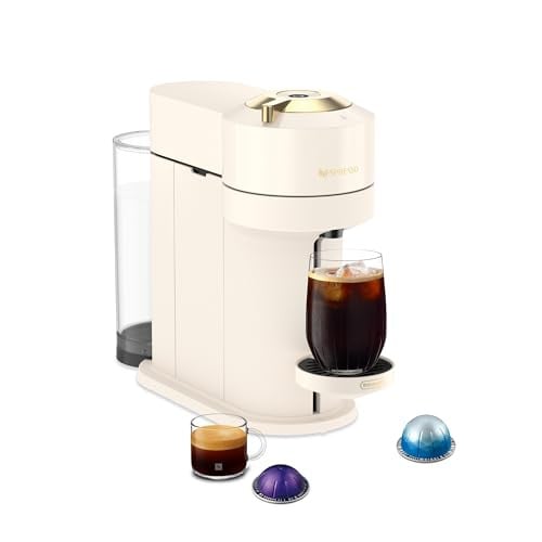 Nespresso Vertuo Next Coffee and Espresso Maker by DeLonghi, Creamy White with Gold