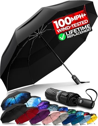 Strongest Windproof Travel Umbrella in Black Deal