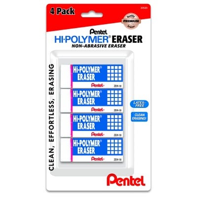 Pentel Hi-Polymer Erasers 4-Count Deal