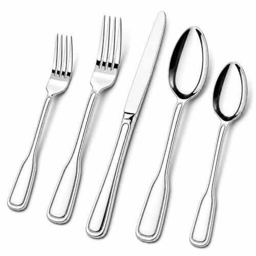 Nice Kitchen Silverware Set for 8, 40 Piece Utensils Stainless Steel Flatware Set Deal