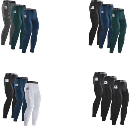 3-Pack Men’s Thermal Compression Pants