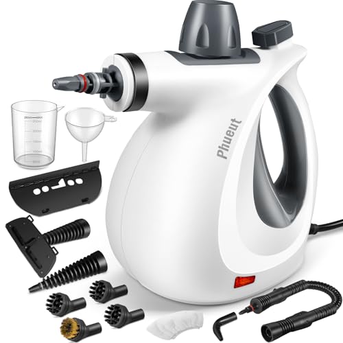 Phueut Pressurized Handheld Multi-Surface Natural Steam Cleaner with 12 pcs Accessories