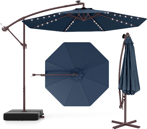 Costway 98.40" Navy Cantilever Patio Umbrella