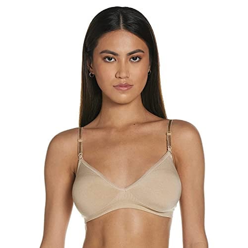 Hanes Wireless T Shirt Bra Nude Heather