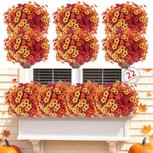 Artificial Fall Flowers 22-Piece Deal