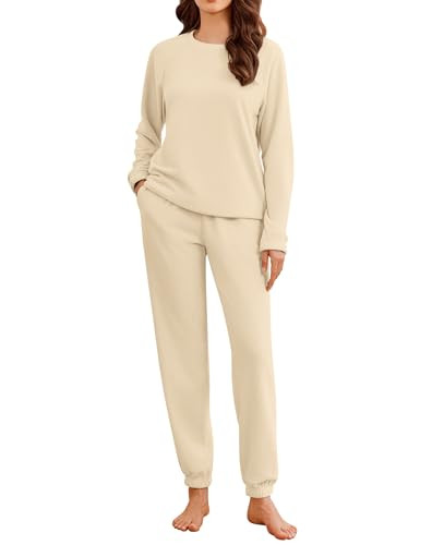 Ekouaer Women's Fleece Pajamas Set