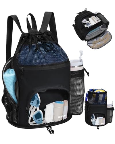 WANDF 21L Mesh Swim Backpack w/ Wet Pocket & Tumbler Side Pocket Deal