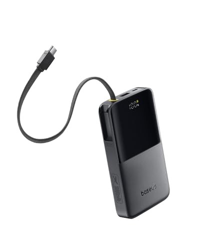 Baseus 22.5W PD Fast Charging 10000mAh Compact Power Bank w/ Built-in USB-C Cable