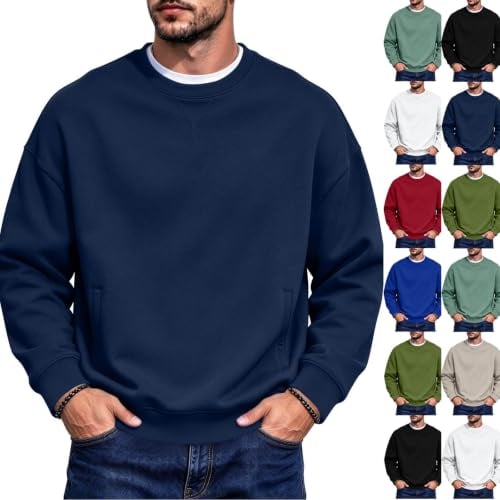Plus Size Loose Fit Crewneck Sweatshirt with Pocket