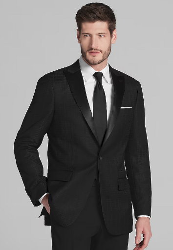 Jos. A. Bank Men's Check Dinner Jacket (Black)