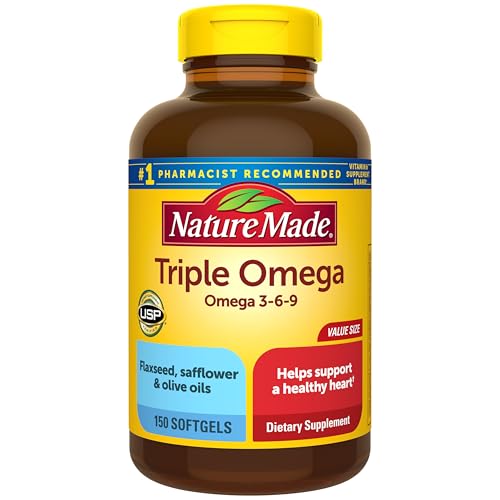Nature Made Triple Omega 3 6 9 Supplements 150-Count Softgels
