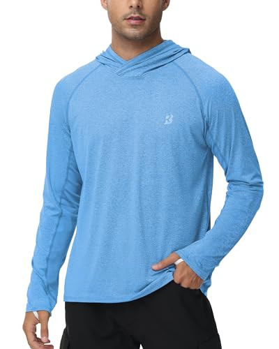 Roadbox Men's UPF 50+ Long-Sleeve Fishing Sun Hoodie (Large)