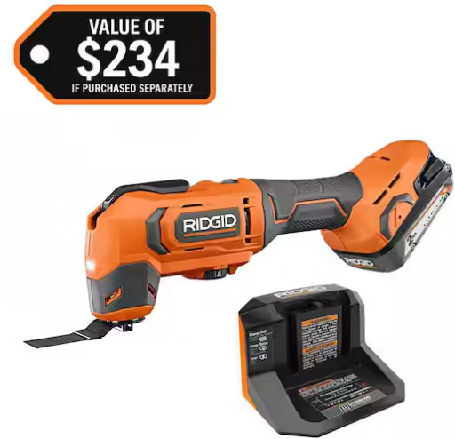 Ridgid 18V Oscillating Multi-tool with 2ah battery and Charger