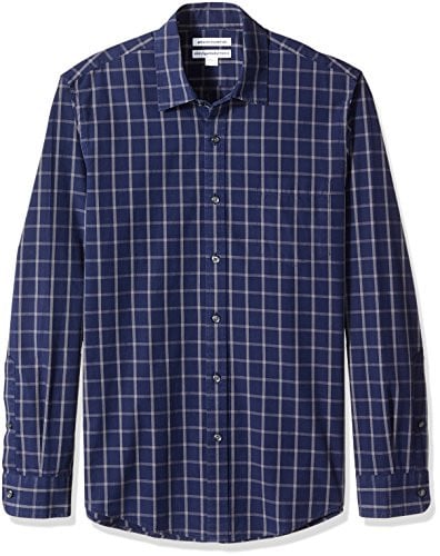 Amazon Essentials Men's Long-Sleeve Casual Poplin Shirt, Slim Fit Deal