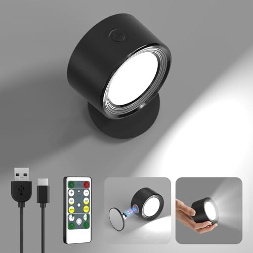 Lightbiz LED Wall Lights with Remote, 3000mAh Rechargeable Battery