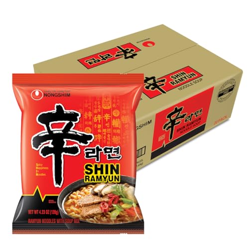 Nongshim Shin Ramyun Noodles Spicy Korean Signature Instant Ramyun 4.23 oz (Pack of 20) Deal