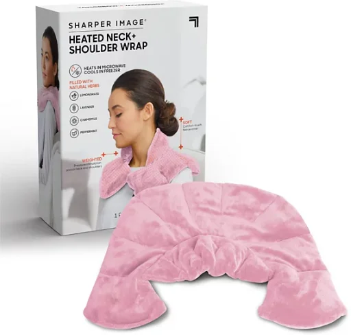Sharper Image Warming & Cooling Aromatherapy Neck & Shoulder Wrap (Black, Pink) Deal