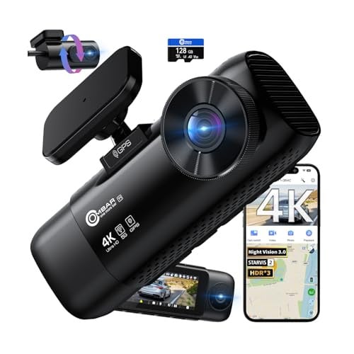 OMBAR T1 4K 3 Channel Dash Cam STARVIS 2 IMX678 Sensors with 128GB Card