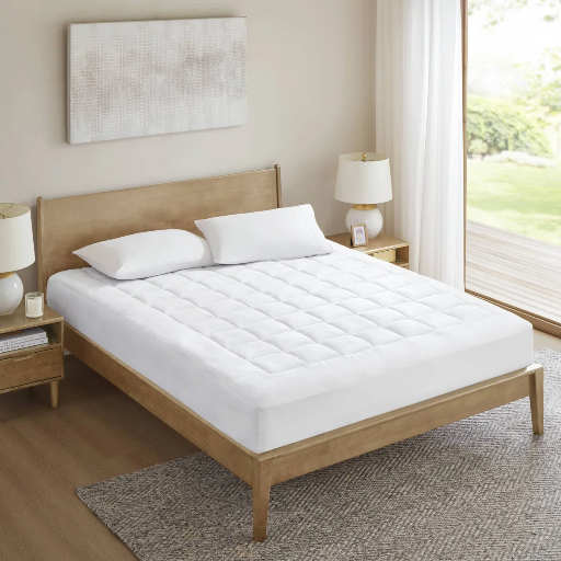 Cloud Soft White Overfilled Plush Waterproof Queen Mattress Pad