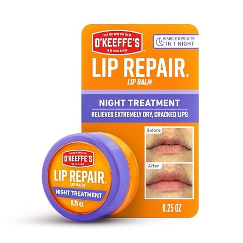O'Keeffe's Lip Repair Night Treatment Lip Balm 0.25 Ounce Jar 1 Pack Deal
