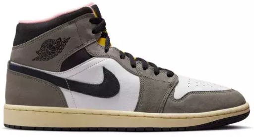 Jordan Men's 1 Mid SE Shoe Grey/Cave Stone/Dark Sulfur Deal