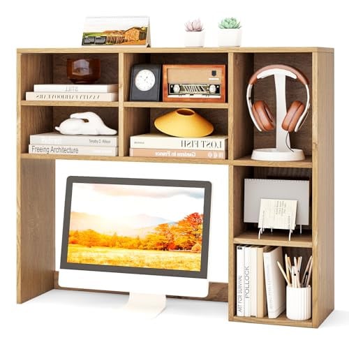 Tangkula Desktop Bookshelf 37" Countertop Storage Hutch