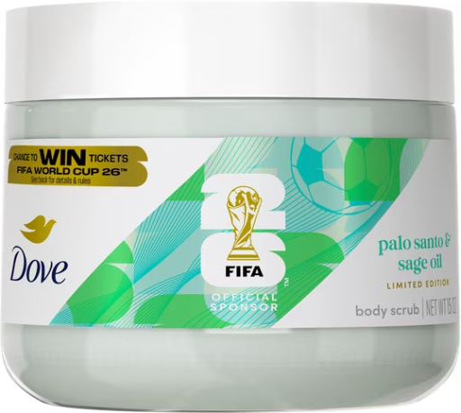 2 X Dove Limited Edition FIFA Body Scrub Palo Santo & Sage Oil 15 oz