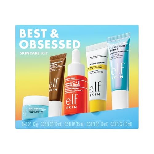 e.l.f. SKIN Best & Obsessed Travel-Size Skincare Kit w/ Makeup Remover, SPF 30 Sunscreen & Brightening Serums Deal
