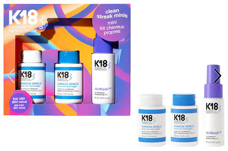 K18 Biomimetic Hairscience Clean Streak Minis Hair Gift Set