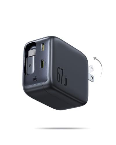 67W Baseus Enercore CJ11 Foldable USB-C Charger w/ Retractable Cable + 2x USB-C Ports