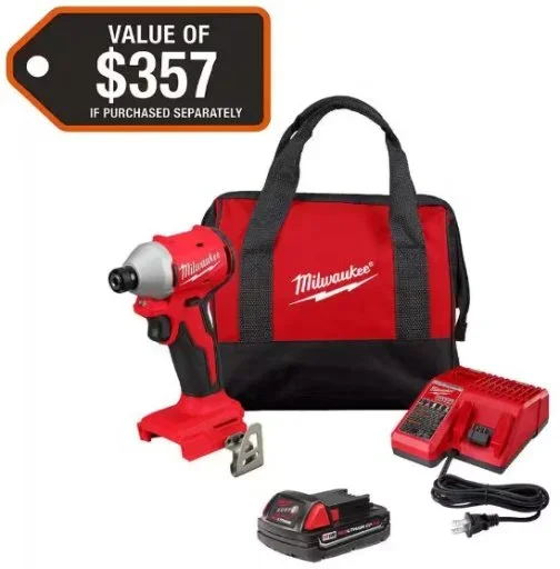 Milwaukee M18 18-Volt 1/4 in. Impact Driver Kit with One 2.0 Ah Battery Deal
