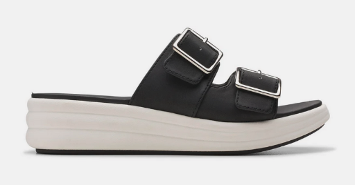Clarks Women's Drift Buckle Sandals (Black)