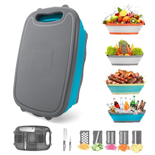 Gintan 9-in-1 Collapsible Camping Cutting Board w/ Colander