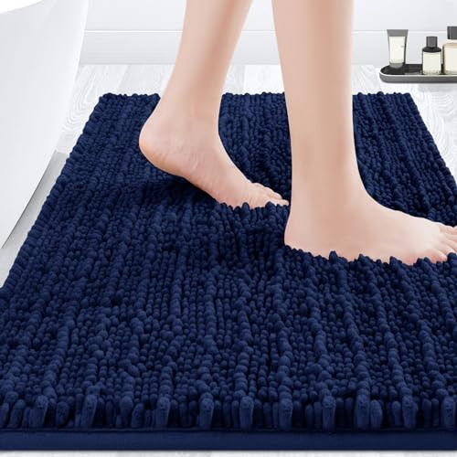Accumteck Luxury Chenille Non-Slip Bath Rug 30" x 20"