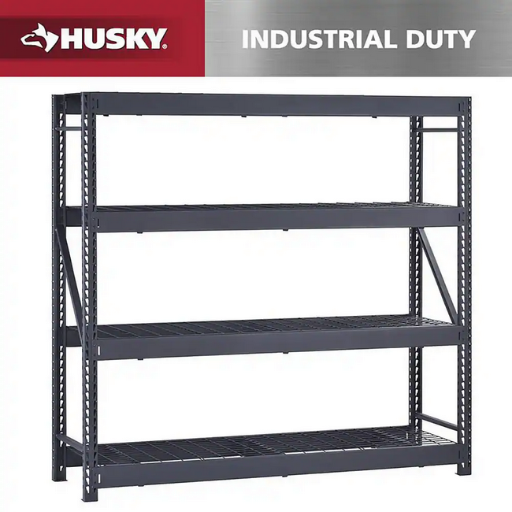 Husky 4-Shelf Metal Industrial Storage Shelving Unit 77"W x 72"H x 24"D Deal