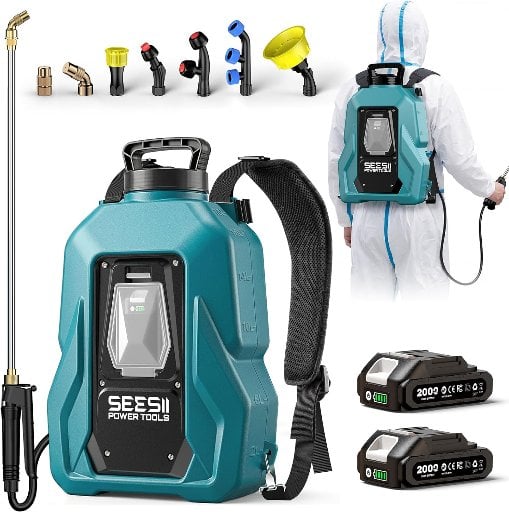 Seesii 5-Gallon Battery Powered Backpack Sprayer
