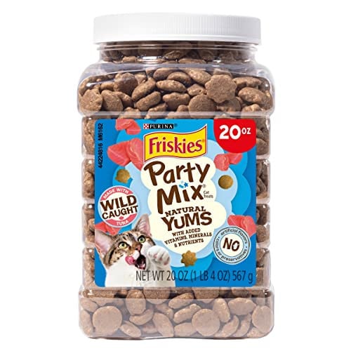 Purina Friskies Natural Cat Treats, Party Mix Natural Yums With Wild Caught Tuna - 20 oz. Canister Deal