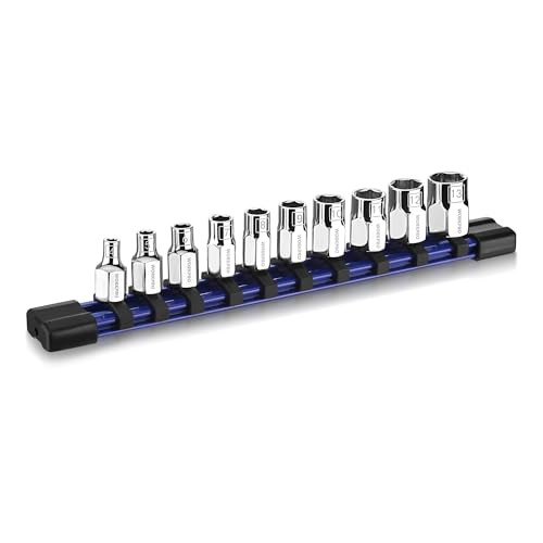 WORKPRO 1/4" Drive 10-Piece Metric CR-V Socket Set with Organizer