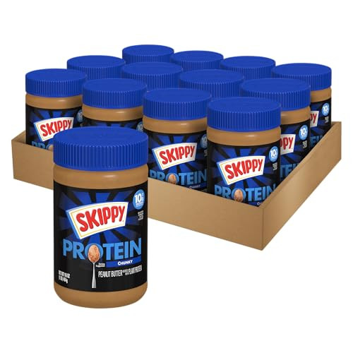 SKIPPY Chunky Peanut Butter Blended with Plant Protein 12-Pack 16-Oz